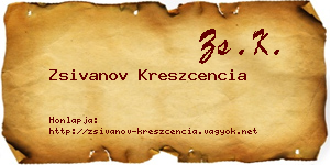Zsivanov Kreszcencia névjegykártya